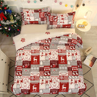 3pcs Christmas Quilt Duvet Cover Single Size Bedding Set-Style 1