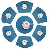 Set of 7 Placemats Coasters for Dining Table Blue