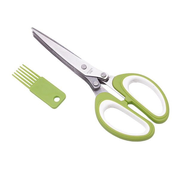 Multipurpose Kitchen Shears with 5 Stainless Steel Blades and Cleaning Comb