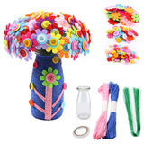 Sun Flower Craft Kit for Kids DIY Flower Bouquet with Buttons and Felt Flower Activity Gift