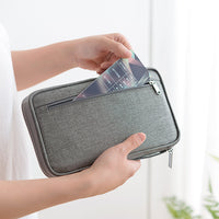 Multifunctional Travel Passport Bag-Grey