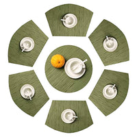 Set of 7 Placemats Coasters for Dining Table Green