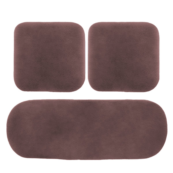 3Pcs Universal Car Seat Cover Front Rear Cushion Plush Pad Protector Mat Warm Cameo Brown