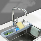 Telescopic Sink Rack Storage Holder Expandable Drain Basket for Home Kitchen Blue