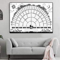 Family Tree Chart Genealogy Poster Fillable Ancestry Chart Wall Painting-S