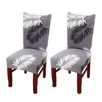 4 Pcs Dining Elastic Anti-dirty Chair Covers Feather Style