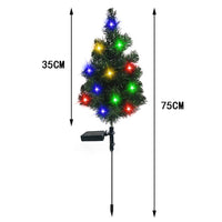 Set of 2pcs Solar Garden Stakes Lights Christmas Tree Light Christmas Decor