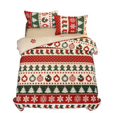 3pcs Christmas Quilt Duvet Cover Double Size Bedding Set-Style 3