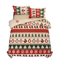 3pcs Christmas Quilt Duvet Cover King Size Bedding Set-Style 3