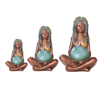 3Pcs Mother Earth Goddess Art Statue Figurine for Home Decor