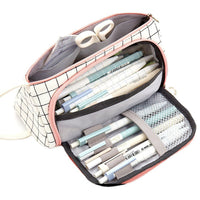 Pencil Case Large Capacity Pencil Pouch Handheld Pen Bag White