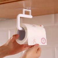 4Pcs Wall Mounted Hanger Kitchen Roll Holder Paper Towel Rack Self-Adhesive Tissue Holder