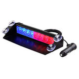 8 LED Red/Blue Car Police Strobe Flash Light Dash Urgency 3 Flashing Lamp