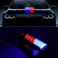 8 LED Red/Blue Car Police Strobe Flash Light Dash Urgency 3 Flashing Lamp