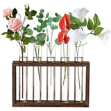 FancyGrab Wall Hanging Glass Planter Tabletop Plant Terrarium Flower Vase with 5 Test Tube for Home Office Decoration