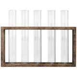 FancyGrab Wall Hanging Glass Planter Tabletop Plant Terrarium Flower Vase with 5 Test Tube for Home Office Decoration