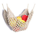 Woven Fruit Hammock Holder Boho Cotton Under Cabinet Hanging Net Basket