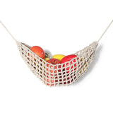 Woven Fruit Hammock Holder Boho Cotton Under Cabinet Hanging Net Basket