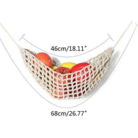 Woven Fruit Hammock Holder Boho Cotton Under Cabinet Hanging Net Basket