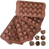 Set of 6Pcs Silicone Chocolate Mould Cake Ice Tray Jelly Candy Cookie Baking Multi Moulds