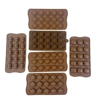 Set of 6Pcs Silicone Chocolate Mould Cake Ice Tray Jelly Candy Cookie Baking Multi Moulds