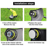 8 Pcs Set Replacement Trimmer Spool Line Strimmer with Lid For Ryobi Grass Trimmer