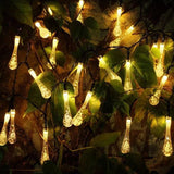 FancyGrab 50LEDs Solar Water Drop String Light