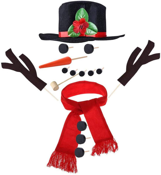 16Pcs Well-dressed Snowman Decoration Kit Christmas Snowman