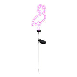 2Pcs Solar Powered Flamingo Neon Ground Lights Patio Stake Walkway Lamp Outdoor Garden Decor