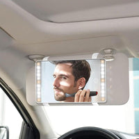 Car Visor Vanity Mirror Car Cosmetic Mirror Makeup Mirror with LED Lights for Car Truck White