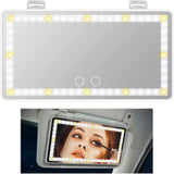 Car Visor Vanity Mirror Car Cosmetic Mirror Makeup Mirror with LED Lights for Car Truck White