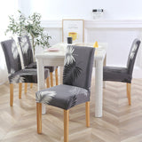 4 Pcs Dining Elastic Anti-dirty Chair Covers Feather Style