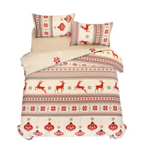 3pcs Christmas Quilt Duvet Cover Single Size Bedding Set-Style 2