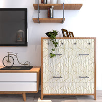 Removable Geometric Wallpaper Hexagon Self Adhesive Peel and Stick Wallpaper Gold