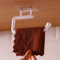 4Pcs Wall Mounted Hanger Kitchen Roll Holder Paper Towel Rack Self-Adhesive Tissue Holder