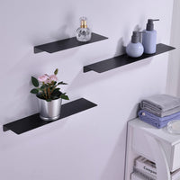 Wall Mount Floating Shelf Brackets Towel Rail Rack Display Shelves Bathroom Black