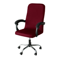 1 Piece Water Resistant Office Chair Slipcovers Wine Red-S