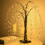 192-LED Tabletop Christmas Weeping Willow Tree String Lights-Black