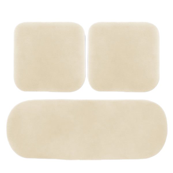 3Pcs Universal Car Seat Cover Front Rear Cushion Plush Pad Protector Mat Warm Beige