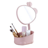 Makeup Mirror with Storage Pink