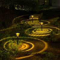 2Pcs Set Solar LED Lawn Light Outdoor Ground Garden Path Landscape Yard Colour Changing Lamp