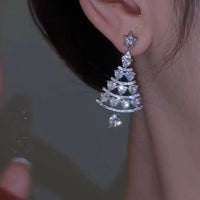 Hot Christmas Tree Stud Earrings Dangle Drop Women Jewelry