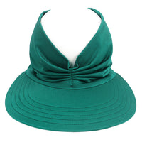 Set of 2Pack Visor Sun Hat Summer Beach Women Cap Elastic Hollow Top Hat Green and Camel