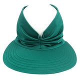 Set of 2Pack Visor Sun Hat Summer Beach Women Cap Elastic Hollow Top Hat Green and Camel