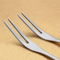 Mini Stainless Steel Fruit Forks Dessert Salad Forks Two Tines Forks