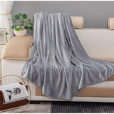 Solid Plush Blanket Warm Cozy Nap Blankets Light Grey