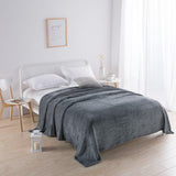 Solid Plush Blanket Warm Cozy Nap Blankets Dark Grey