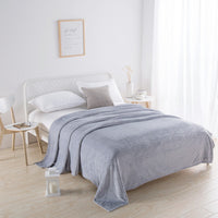 Solid Plush Blanket Warm Cozy Nap Blankets Light Grey