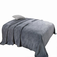 Solid Plush Blanket Warm Cozy Nap Blankets Dark Grey