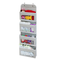 Over The Door Organizer Storage Wall Mount Hanging Organizer for Bedroom or Kitchen Grey